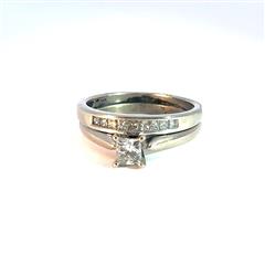 14K Yellow Gold Diamond Soldered Wedding Set 1.45 C.T.W. Size 7 8.7g